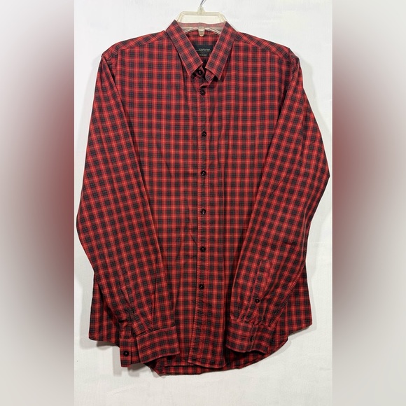 Zara Red and Black Plaid Men's Shirt Size    Large - Picture 7 of 7